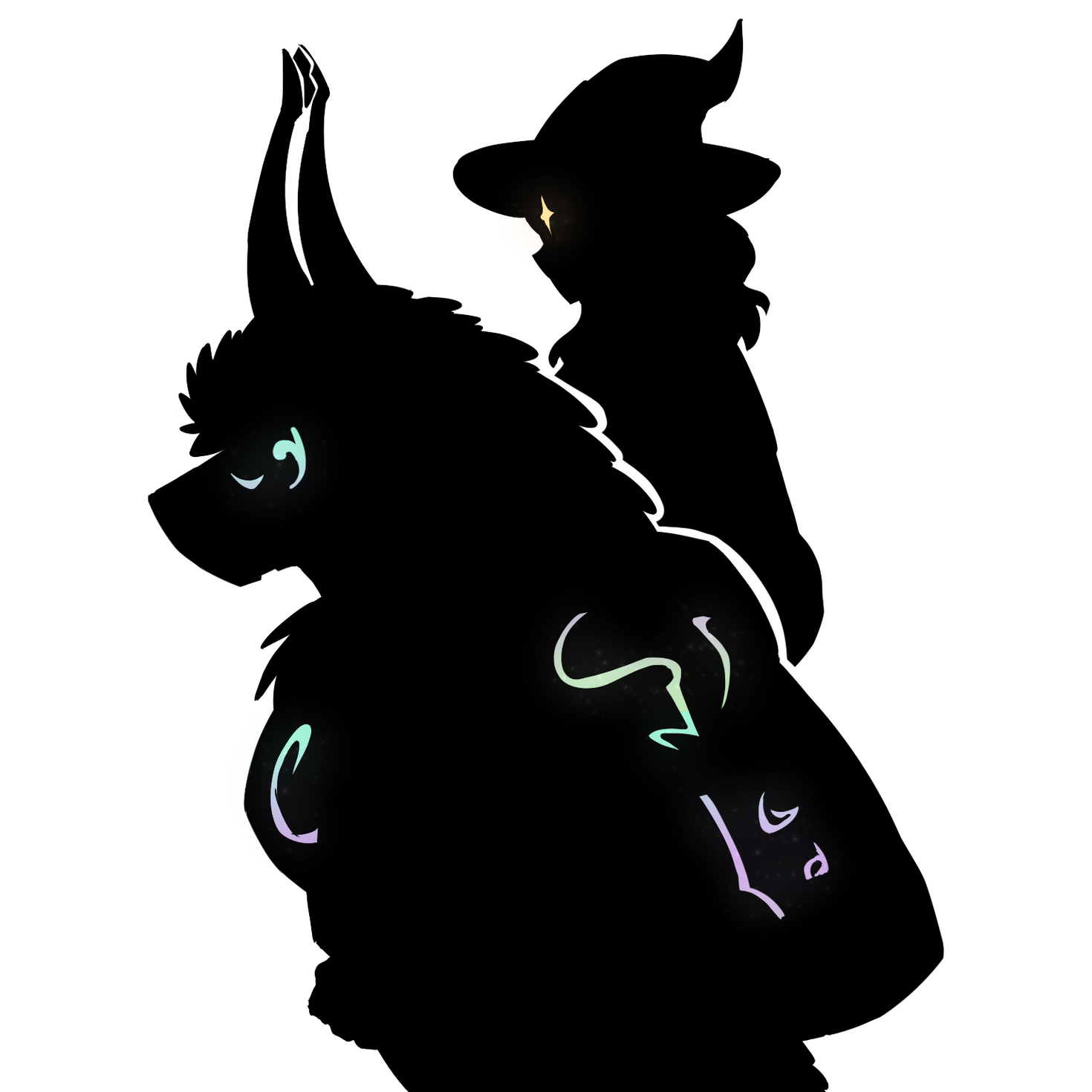 (Art-MagnumKari) Two character D&D silhouette sketch ✦ Collab w/ TsunamiCoRyan