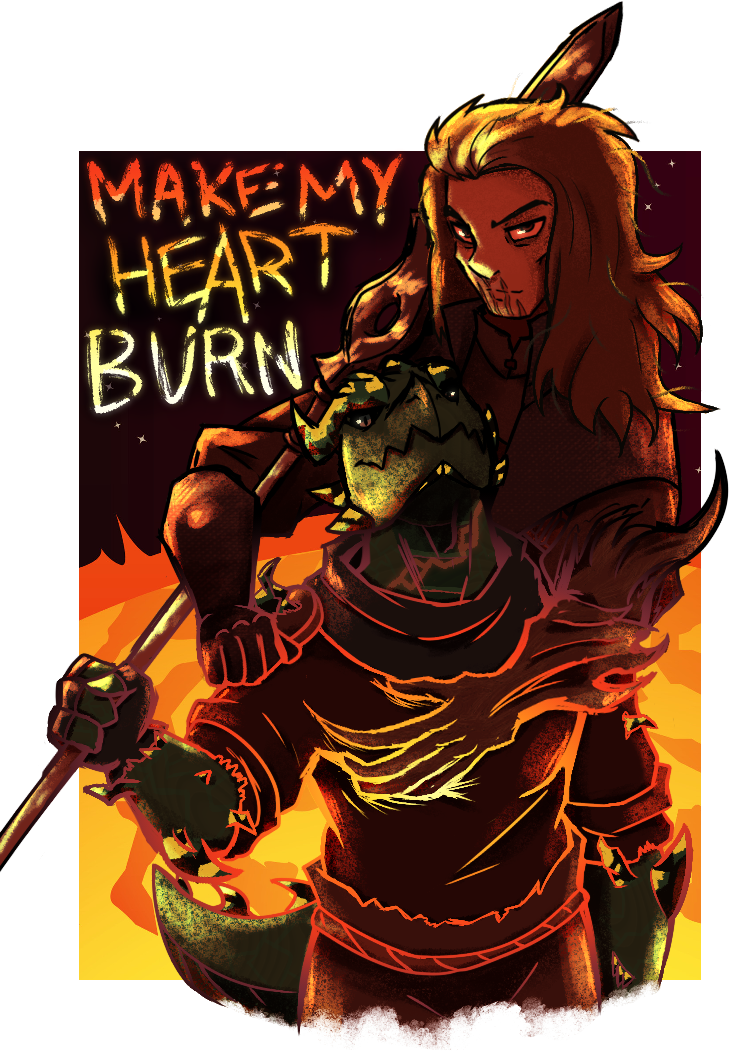 (Art-IjadDionHeartburn) Two character D&D illustration ✦ Collab w/ TsunamiCoRyan